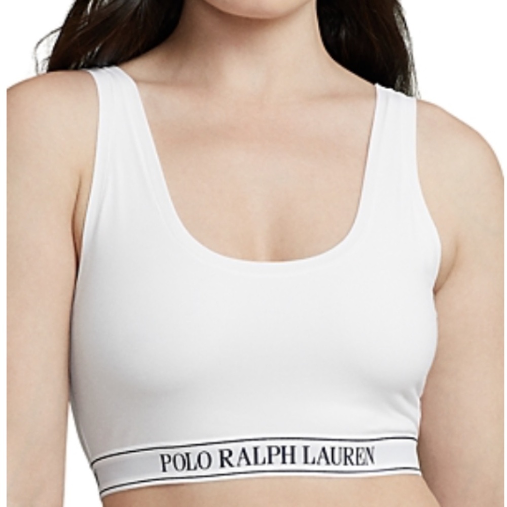 Polo Ralph Lauren Essentials Scoop Crop Tank Bralette White Cloud Size XL NWT
